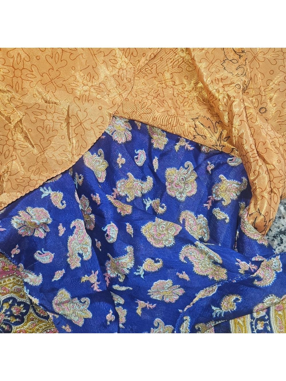 Kariza Vintage One-of-a-Kind Silk Tie Waist Skirt | Short | Boho Artisan - Picture 11 of 12